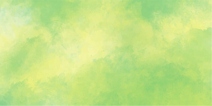 Vintage abstract watercolor background featuring a colorful grunge paint texture on aged yellow and green parchment paper with light artistic copy space