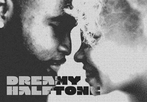 Dreamy Halftone Image Effect Mockup