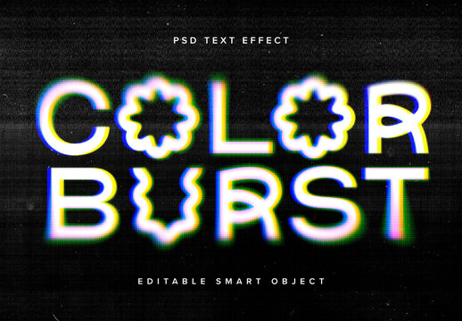 Halftone Glitch Text Effect Mockup