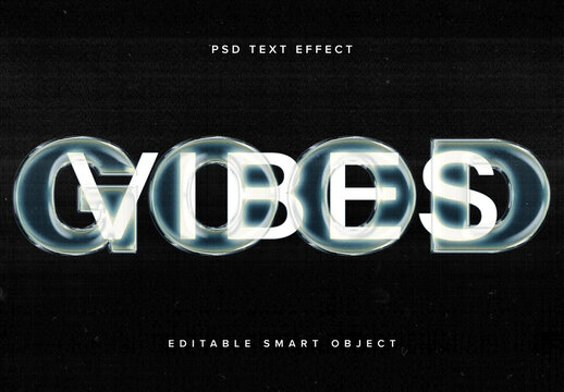 Layered Glowing Glass Text Effect Mockup