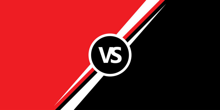 VS Versus Battle headline Modern banner template, Red and Black background, Fight Game