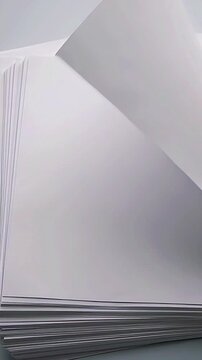 Animated stack of blank white paper sheets with flipping pages

