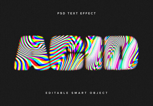 Trippy Lines Text Effect Mockup