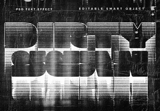 Dirty Scanner Text Effect Mockup