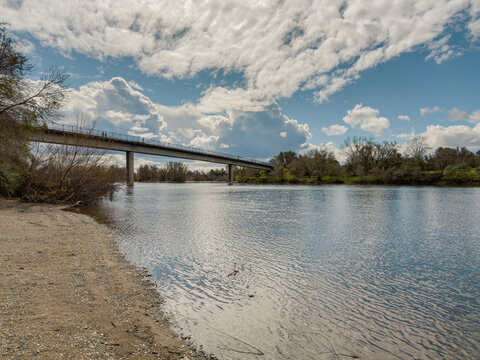 Harold Richey Memorial Bridge spans the American River at River Bend Park