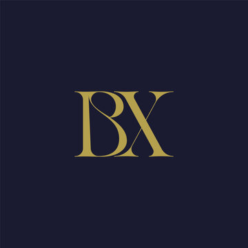 Elegant interlocking BX monogram emblem minimalist abstract logo design suited for luxury branding, fashion, stationery, packaging, corporate identity and creative projects.