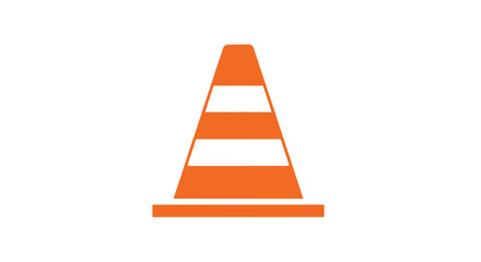 Orange traffic cone on white background.