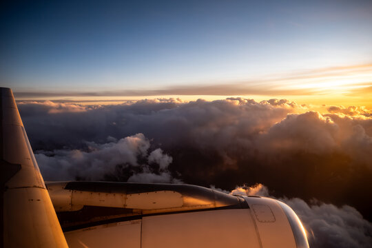Looking out over the Andes mountains from an airplane in Argentina.