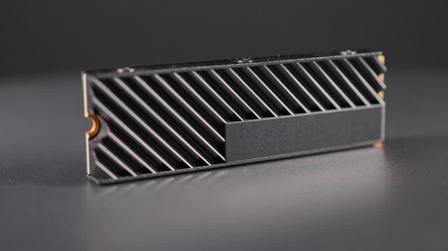 SSD Solid State Drive display, NVMe type with fast speed, SATA and M.2 form compatibility. SSD essential in AI hardware and replacing traditional Hard Disk Drives (HDDs) in AI powered data centers.