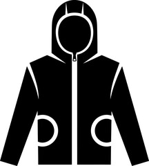 Black hoodie with white accents and zipper closure © Vector Kings