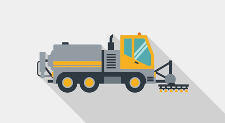 Fototapeta premium Illustration of a Street Sweeper Vehicle For Urban Maintenance