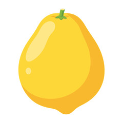 Yellow Pear Fruit Illustration.