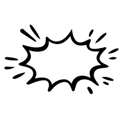 Obraz premium Burst Comic Speech Bubble Hand Drawn Doodle Icon – Cute Doodle Style