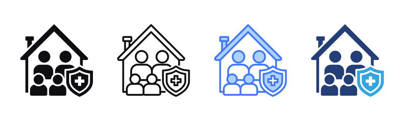 Family icon sheet multiple style collection