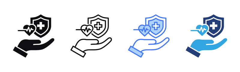Health Insurance icon sheet multiple style collection