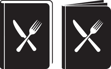 Cookbook icon with fork and knife