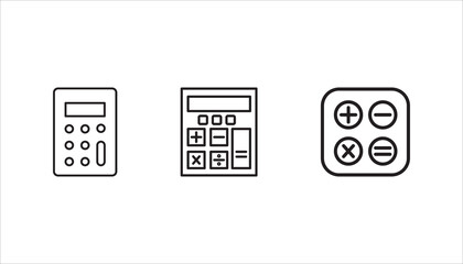 calculator icon set, with a white background