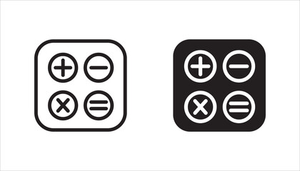 calculator icon set, with a white background