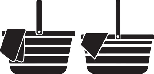 Two picnic baskets with cloth detail