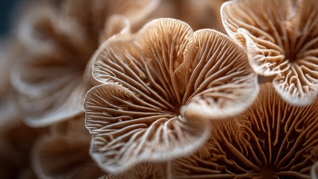 Close-up of Pleated Inkcap Mushrooms