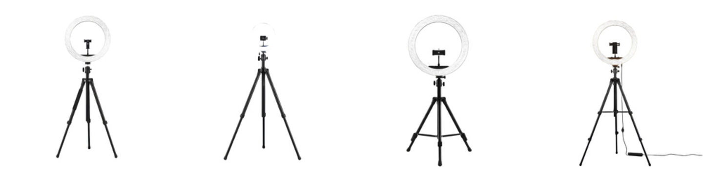 LED Ring Light with Tripod Stand for Phone, Professional Photography Lighting for Vlog Video Streaming, Dimmable Selfie Circle Light with Adjustable Holder, Content Creator Kit