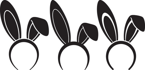 Black bunny ears headbands isolated