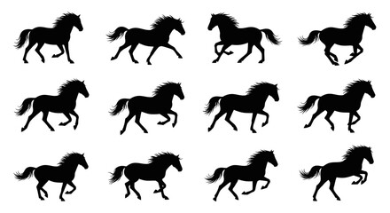 Fototapeta premium Horse Silhouette Vector Collection
