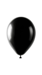 Black glossy balloon floating isolated on a transparent background, symbolizing celebration, party, holiday, birthday, event, anniversary, sale, or special occasion
