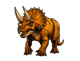 Detailed Orange Triceratops Dinosaur Vector Art  © Riska