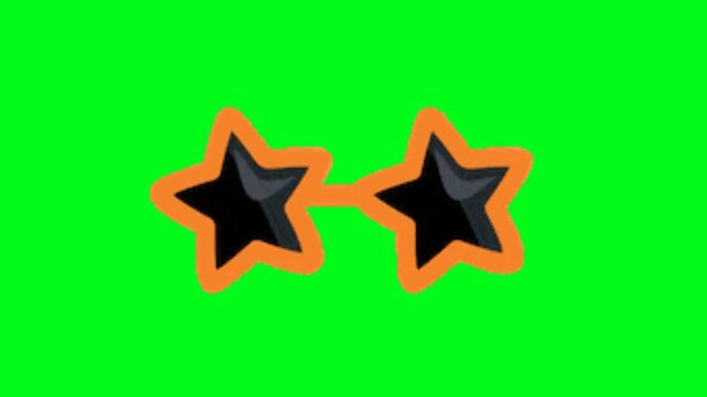 stars sunglasses  on green background