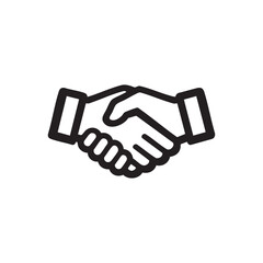 Obraz premium Close-Up Business Handshake – Bold Black and White Vector Icon