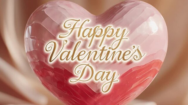 Happy Valentines Day Pink Heart.