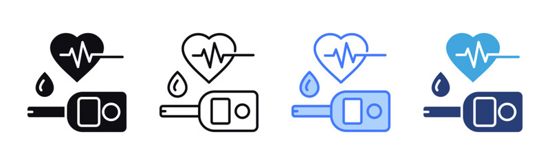 Cholesterol icon sheet multiple style collection