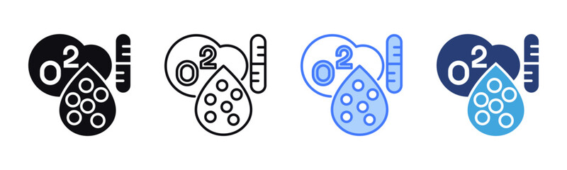 Blood Oxygen icon sheet multiple style collection