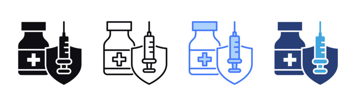 Vaccination icon sheet multiple style collection
