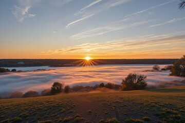 Mist Over Rolling Fields
