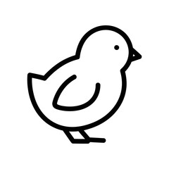 Cute Baby Chick Line Art Icon, Simple Vector Illustration for Easter and Spring Themes © Onik Studio