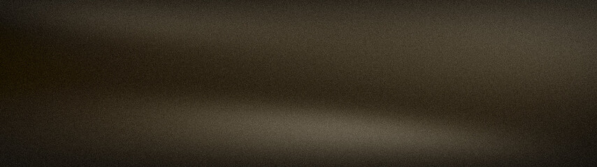Fototapeta premium Abstract wide grainy background with deep black, charcoal, and dark brown tones. Features a blurred noise texture ideal for elegant banners and wallpapers