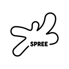 Obraz premium Stylized Hand Gesture with SPREE Text on White Background
