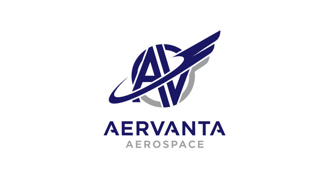 Aervanta Aerospace logo with stylized planet and spacecraft design.