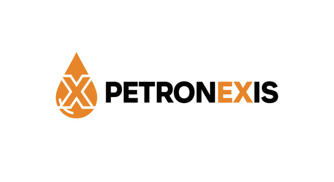 PetronExis logo with orange flame and black text on white background.