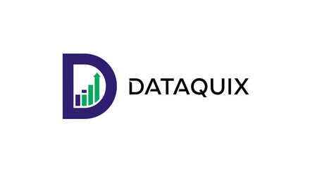 Dataquix logo with graph inside letter D.
