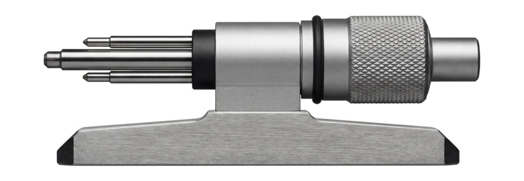 Depth micrometer with interchangeable rods.