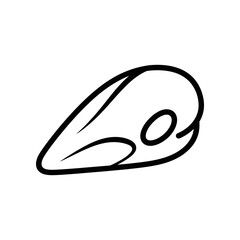 Abstract minimalist line art of a stylized bird head, simple modern design concept for logos and icons