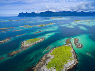 Naklejka premium Aerial view of Senja island, Norway