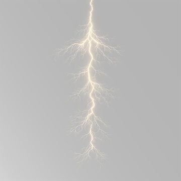 dramatic lightning bolt strikes in a dark and stormy night sky, overlay tunder png
