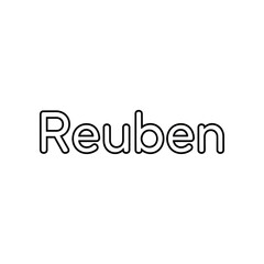 Reuben Name Typography on White Background, Simple Text Design, Minimalist Style