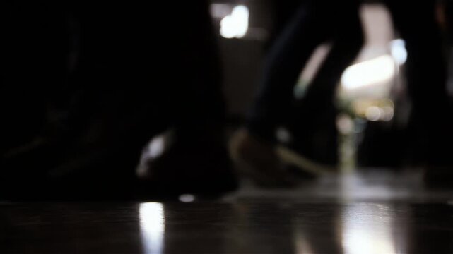 Travelers Walking with Luggage at Roma Termini Station, Low Angle Motion Blur, Rome, Italy - 4K