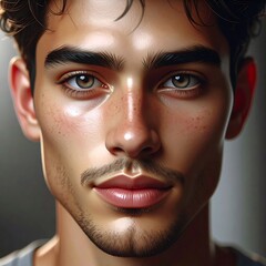 Intense Gaze - A Portrait of Focused Determination and Quiet Confidence.