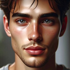 Intense Gaze - A Portrait of Focused Determination and Inner Strength.